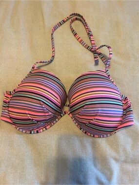 Neon stripe Victoria’s Secret swim top size 36DD